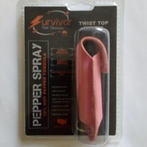 Self Defense Pepper Spray Pink Keychain Holder